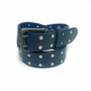 Premium Full Grain Leather Studded Belt for Men – Black Waist Belt with Brass Buckle LB-310