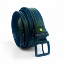 Men’s Black Leather Belt with Dual White Stitching – LB-320